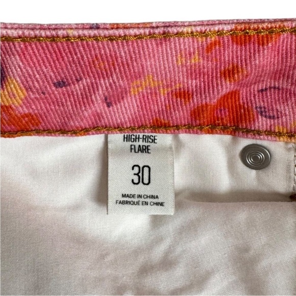 BDG Pink and Red Floral High-Rise Flare Jeans NWT - Picture 8 of 8